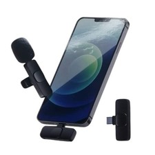 New Wireless Lavalier Mic 2-Pack, Plug  Play, iPhone/Android, No App/Blue
