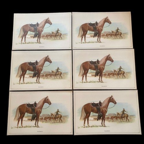 Lot de 6 napperons stratifiés cheval Sam Savitt Palomino vintage 1965 Hedwin - Photo 1/10