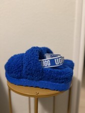 UGG Oh Fluffita Platform Slippers Women 8 Dive Blue Sandal