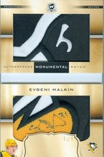 2018 THE CUP #MP-EM EVGENI MALKIN MONUMENTAL PATCH BOOK AUTO 1/1  PENGUINS HEAD