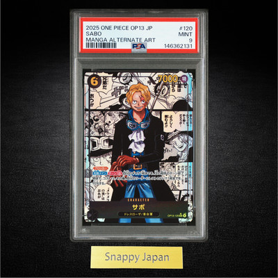 PSA 9 Sabo Manga Alt Art OP13-120 2025 SEC ONE PIECE Card Japanese Mint Slab