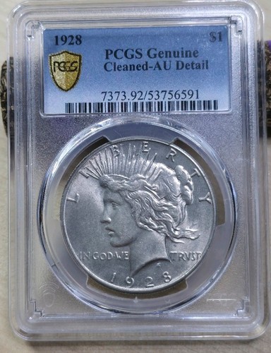 PCGS Genuine AU Key Date 1928 Peace Dollar