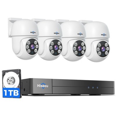 Kabelgebundenes CCTV-Überwachungskamerasystem Außenbereich, 8 Kanal 5 MP DVR mit 4x PT