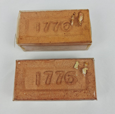 1776 Commemorative Small Brick Paperweights W/ Felt Base Set Of 2 