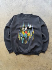 Vintage 90s Size Large Disney Mickey Mouse Black Sweatshirt