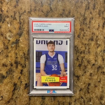 TOPPS 2025-26 NBA Living Set COOPER FLAGG #11 ROOKIE RC PSA MINT 9 MAVS