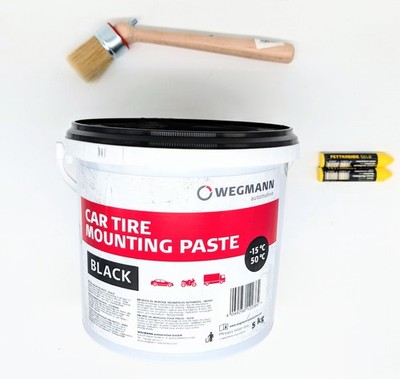 Wegmann Reifen Montage Paste Set 5kg schwarz  Pinsel Fettkreide