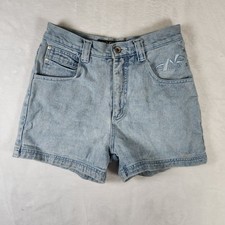 Vtg Y2K No Excuses Denim Shorts Womens 5/6 Light Wash Carpenter Pockets Logo