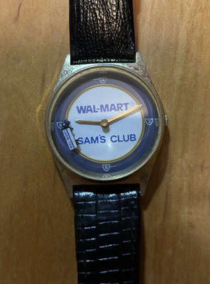 #ad Vintage Wal Mart Sams Club Valdawn Watch Genuine Leather Swiss Parts Working $31.99