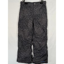 Columbia Kids Snow Pants Large 14/16 Grey Black Geometric Insulated Ski Slopes