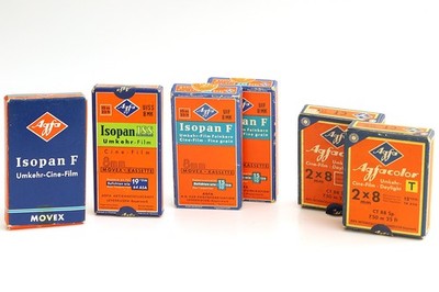 Agfa Film Konvolut für 8mm verschiedene Typen Isopan Agfacolor - abgelaufen !