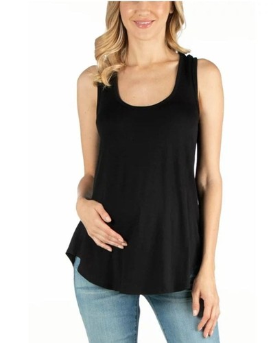 24seven Comfort Black Maternity Tank Top - Plus Size Clothing