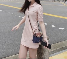 New Lauren Ralph Lauren Petite Collared Shift Dress size small color light pink