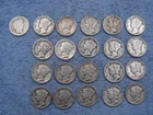 20 SILVER MERCURY DIMES WITH DATES  AND BONUS  1904 BARBER SILVER DIME   lot 30u