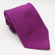 Paul Fredrick Tie Silk Purple Herringbone 3.5" Wide 58" Long