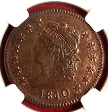 NGC AU DETAILS! 1810/09 CLASSIC HEAD LARGE CENT