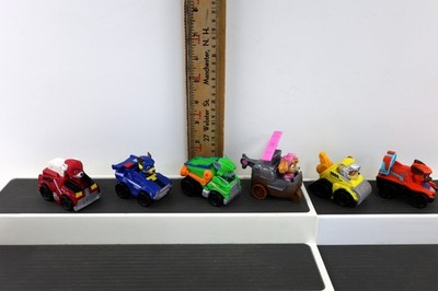 Paw Patrol Pup Squad Mighty Movie Racers Lot of 6 Plastic Toy Cars Chase, Rocky+