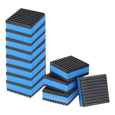2''x2''x7/8'' Rubber Anti Vibration Pads Vibration Isolation Mats Black/Blue 12Pcs