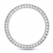 3CT CHANNEL 18K WHITE NATURAL DIAMOND BEZEL FOR ROLEX DATEJUST 41 126300 126334