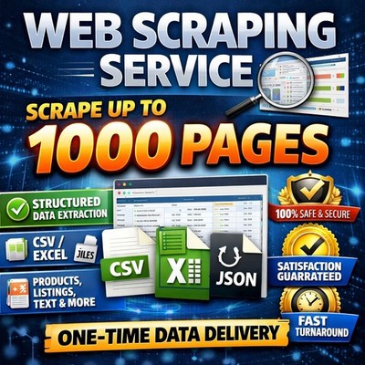 Web Scraping Service - Up to 1000 Pages | Clean Structured Data Export