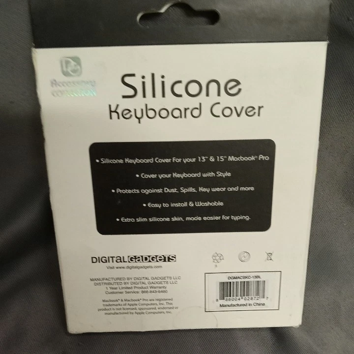 DG PC Keyboard Cover Protector Silicone Clear Spill Proof Skin Washable - New  - Image 2 of 2