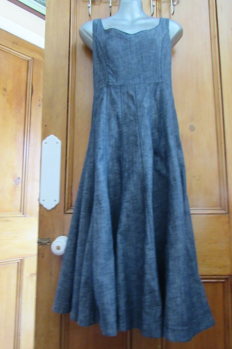 laura ashley denim dress 90s Laura Ashley Denim Shirt Dress. Size 10. Midi, Button Down