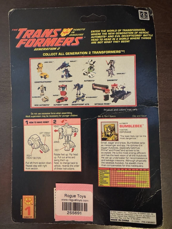 TRANSFORMERS G2 AUTOBOT BUMBLEBEE HASBRO MOC  Sealed Signed By Dan Gilvesan - Image 2 of 2