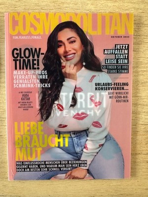   Cosmopolitan Zeitschrift Oktober 2023 Wechselcover Huda Kattan & Givenchy   
