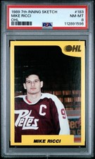 1989 7TH INNING SKETCH OHL #183 MIKE RICCI PSA 8