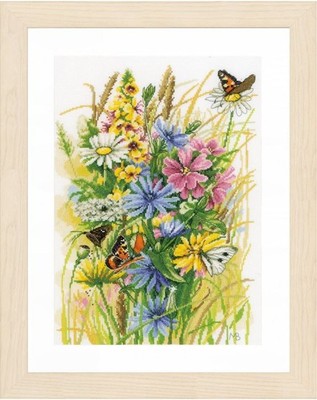 Lanarte Gezähltes Kreuzstich-Set Wildblumen Rest Stop Evenweave