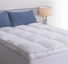 Marine Moon Mattress Topper Queen, Cooling Plush Bed Thick Pillow Pad, Hotel