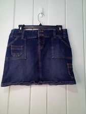 Old Navy Skirt Women 4 Denim Cargo Pockets Stretch Short Blue
