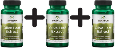 3 x Swanson Olive Leaf Extract, 750mg Super Strength - 60 caps (342,76 EUR/kg)