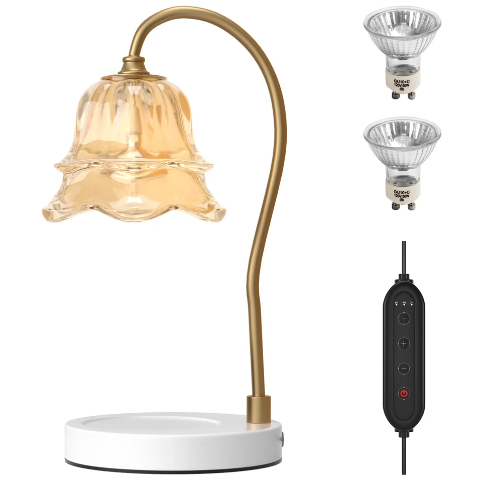 Lámpara Calentador de Velas 2 Bombillas con Temporizador Compatible con Tarros de Velas Grandes y Pequeños Foto 2 de 4