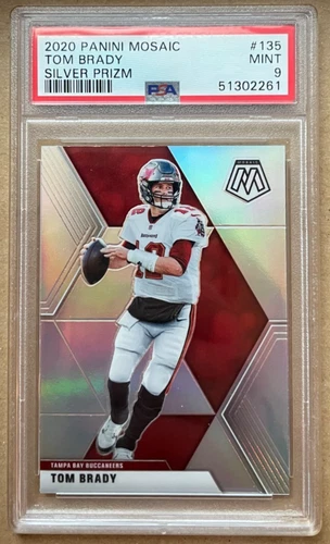 Tom Brady 2020 Panini Mosaic Silver Prizm Refractor PSA 9 Patriots Buccaneers