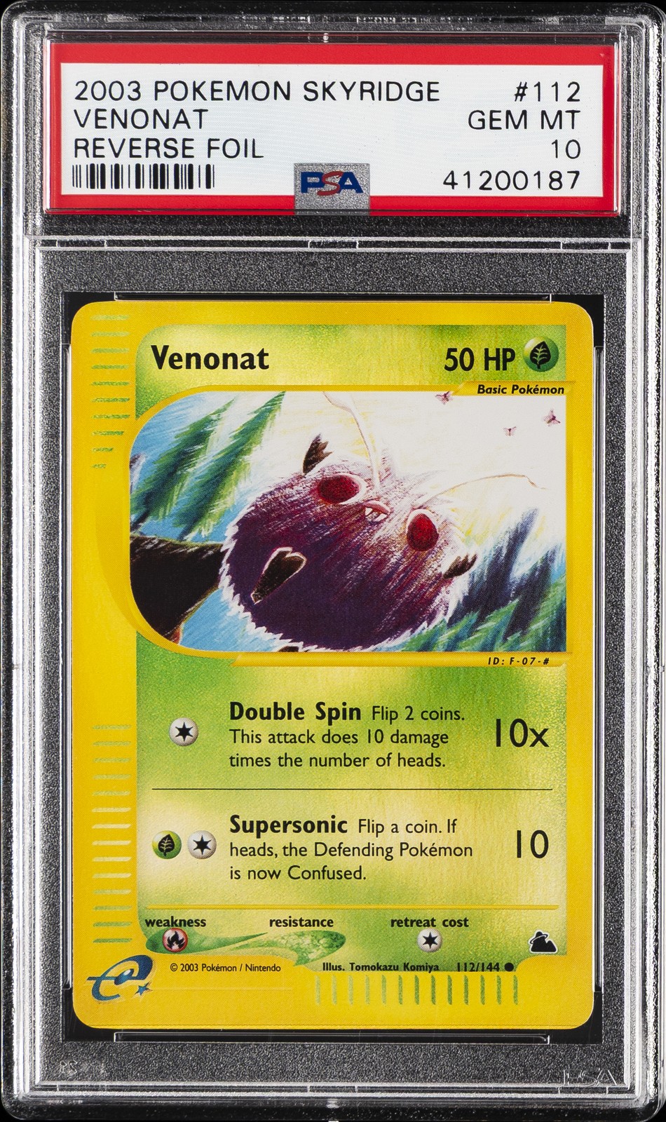 2003 POKEMON SKYRIDGE #112 VENONAT-REVERSE FOIL PSA 10