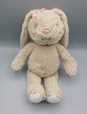 Mothercare Love & Kisses Bitsy Bunny Rabbit Beige Soft Plush Toy Pink Bow 11"