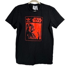 Adidas Star Wars Darth Vader Graphic T-Shirt Mens Large Black Orange Trefoil Tee