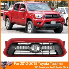 For 2012-2015 Toyota Tacoma Front Upper Grille Black W Barcelona Red Trim Grill For 2012-2015 Toyota Tacoma Front Upper Grille Black W Barcelona Red Trim Grill