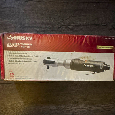Husky 3/8 in Reactionless Air Ratchet 80 ft-lbs 600 RPM 1003 097 316
