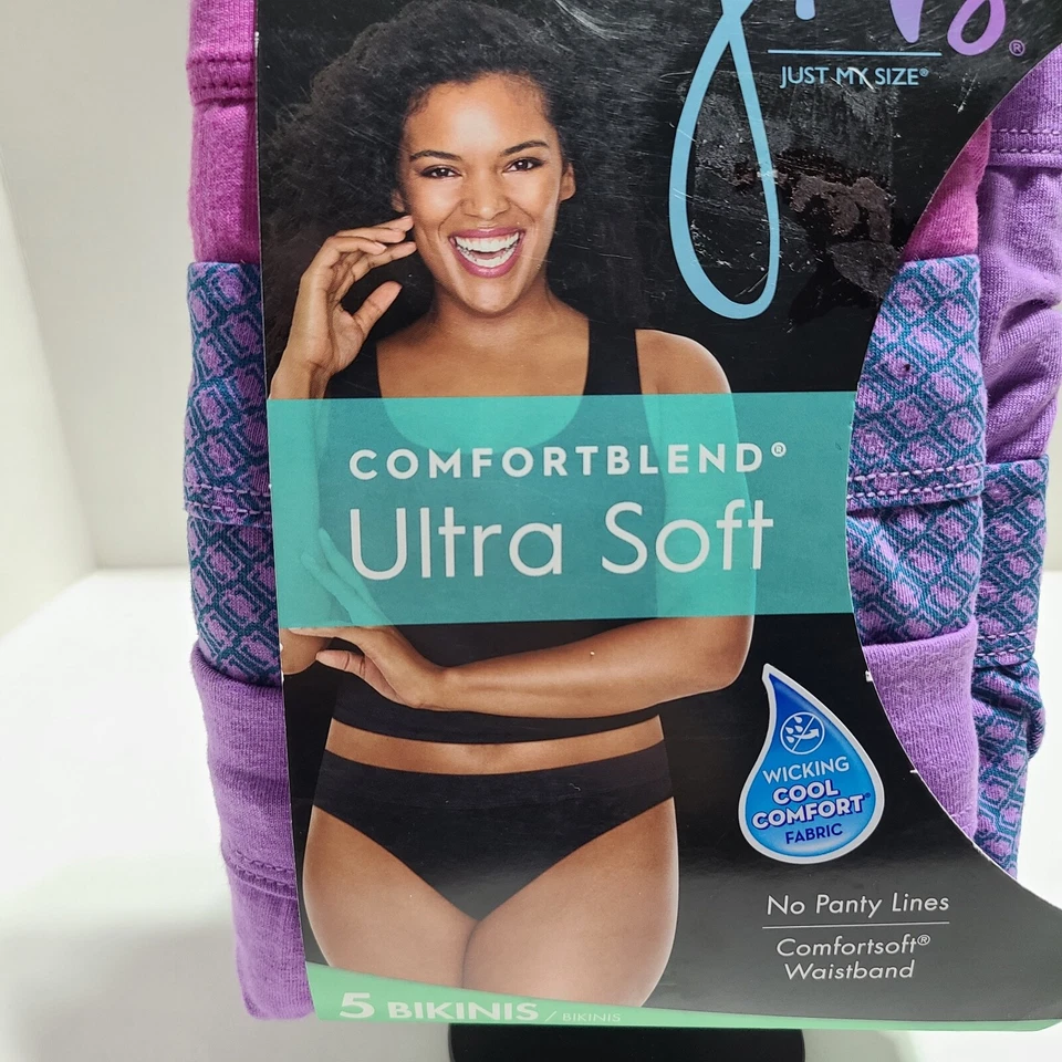 Pack de 5 bikinis Just My Size Comfortblend ultra suaves talla 13 multicolores. Foto 4 de 4