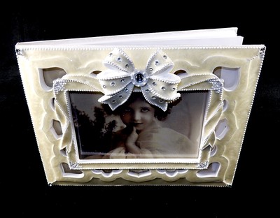 Keepsake Guest Book, ''Elegant Bow'' Polyresin Cover, 1000 Name Entries, #SL1743