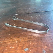 Vintage Silver Sugar Tongs with Hallmarks 5 1/2 Inch