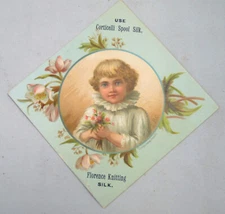 Corticelli Spool Silk Florence Knitting Vicgtorian trade card advertising Prang