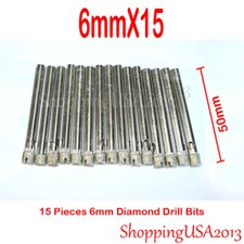 15 pcs 6mm Diamond Drill Bits Hole Saw Cutting Tool for Marble Glass Cermaic