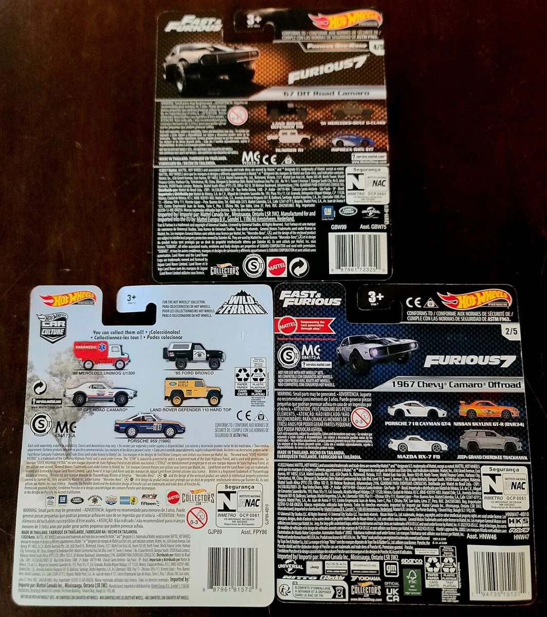 Hot Wheels 2019 Fast & Furious '67 Off Road Camaro Wild Terrain