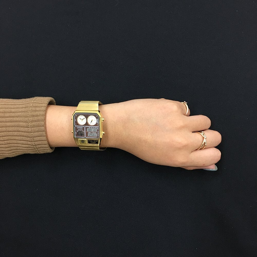 Citizen Ana-digi Temp JG2103-72X Gold Analog Digital Watch Citizen Ana-digi Temp JG2103-72X Gold Analog Digital Watch