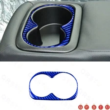 Rear Water Cup Holder Cover Trim For Honda Civic 8th 2006-11 Blue Carbon Fiber