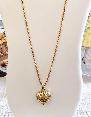 Courreges Paris, Goldtone Pierced Heart Pendant Necklace