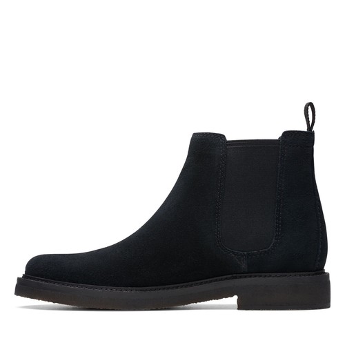 Mens Clarks Clarkdale Easy Suede Slip On Ankle Boots Size 8 M Black 73533 - Picture 5 of 21